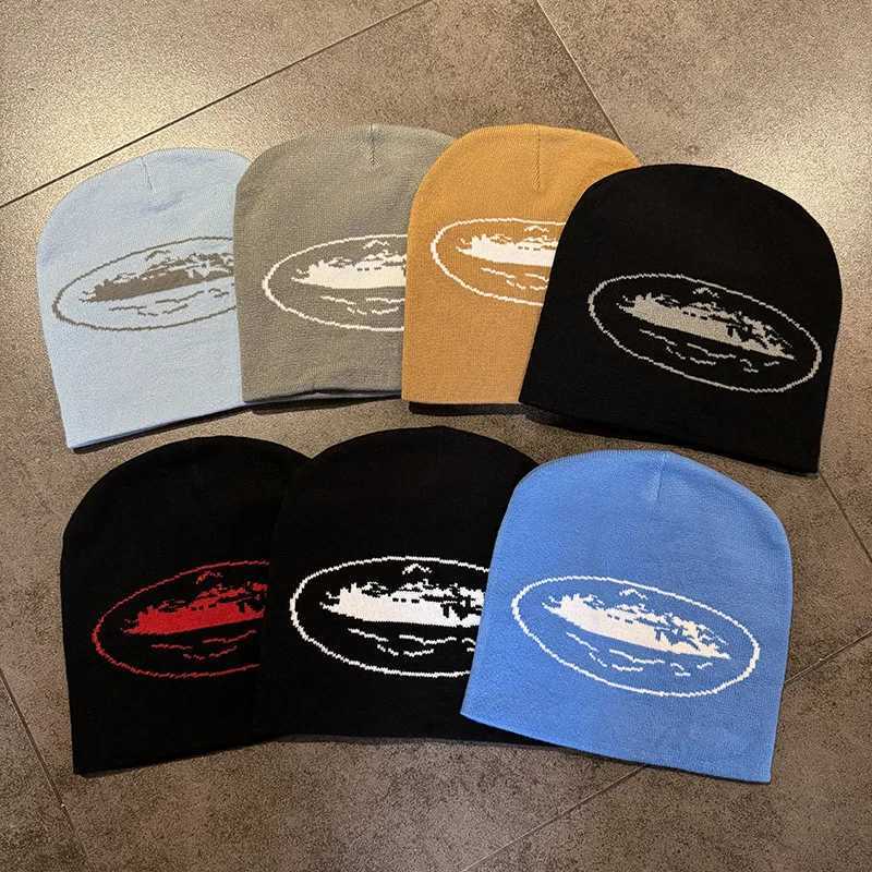 Beanie/Skull Caps New Retro European American Knitted Hat for Men Women Street Hip-Hop Skateboarding Printing Beanies Hat Autumn Winter Warm Q261017