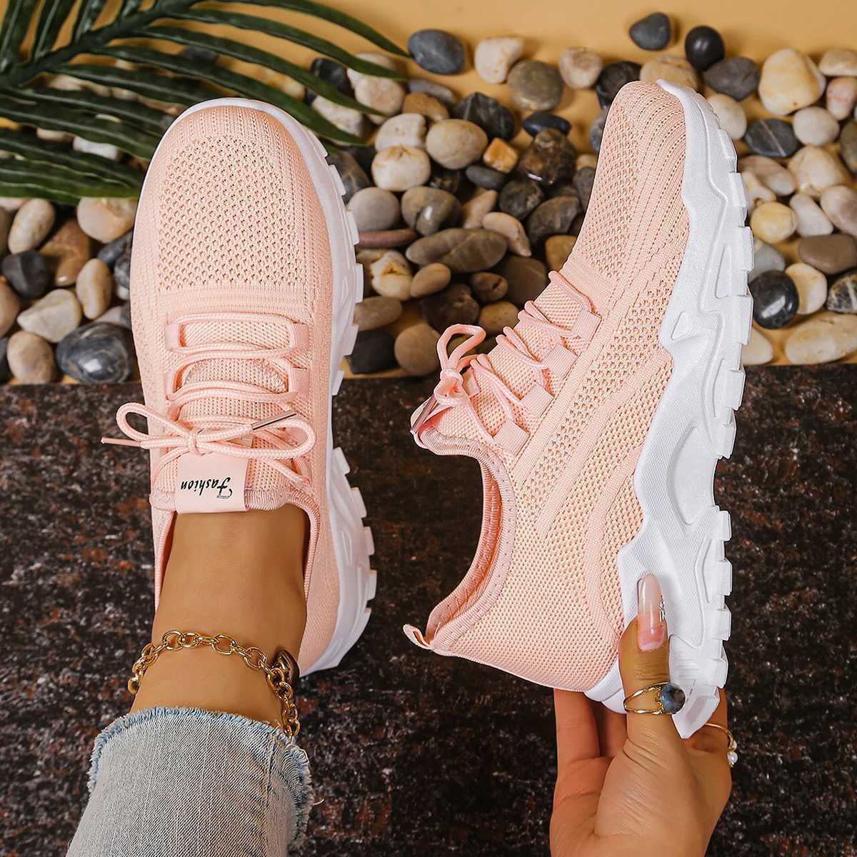 Casual Shoes Breathable Knit Sneakers Fashion Comfortable Slip Resistant Soft Sole Shoes for Women Outdoor Walking Free Shipping Shoes H261016