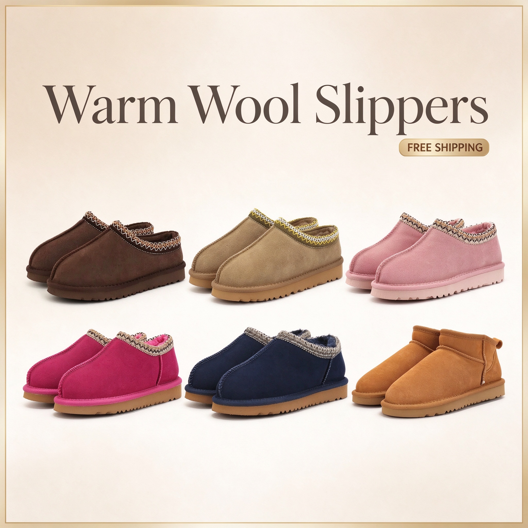 Women Cozy Wool Slippers Warm Furry House Slippers Bowtie Bowknot Non Slip Flat Sole Indoor Outdoor Slip On Winter Comfortable Home Shoes