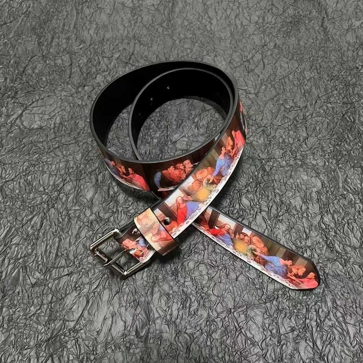 2026 Fashion Punk PU Leather Belt Women with Unique Retro Waistband Denim Pants Belt Bohemian Oil Painting Style Belts S261017YIHQ