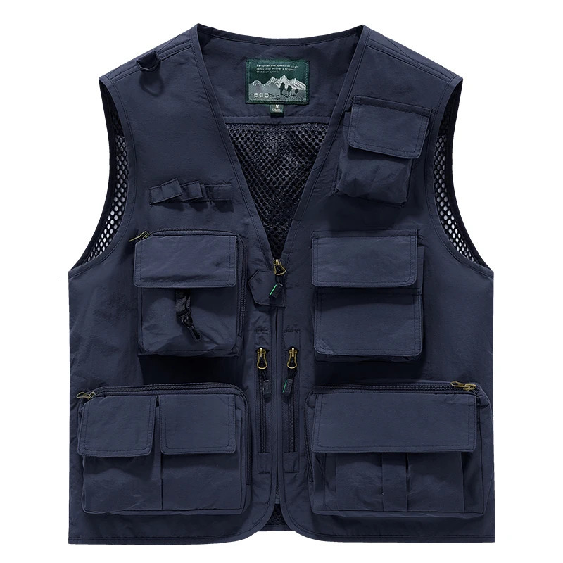 Mens Outdoor VNeck Workwear Vest 2026 Trendy Style with Multiple Pockets Breathable Mesh Fishing Jacket Sporty Plus Size 261017