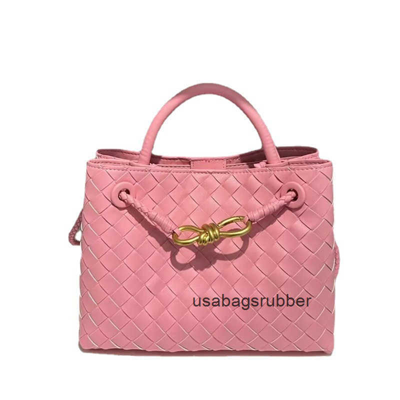 Luxe Designer Style Design Spring New Metal Rope Buckle Leather Woven Tote Bag Single Shoulder Handheld Large Capacity Women's Bag