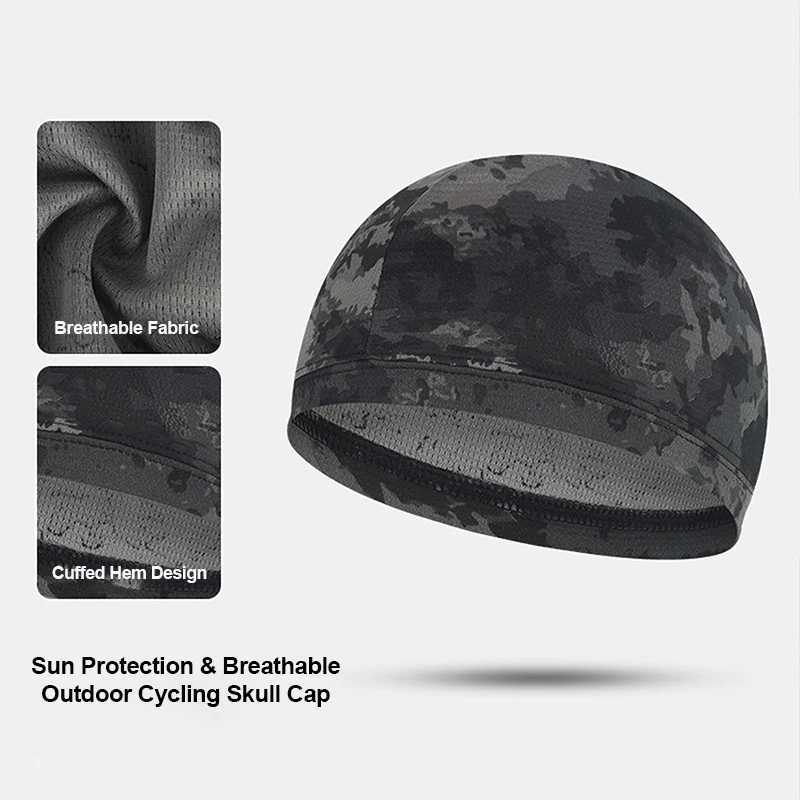 Beanie/Skull Caps Camouflage Skull Cap Cycling Quick Dry Unisex Breathable Mesh Hat Stretch Helmet Liner Hiking Outdoor Sports Motorcycle BeanieT261