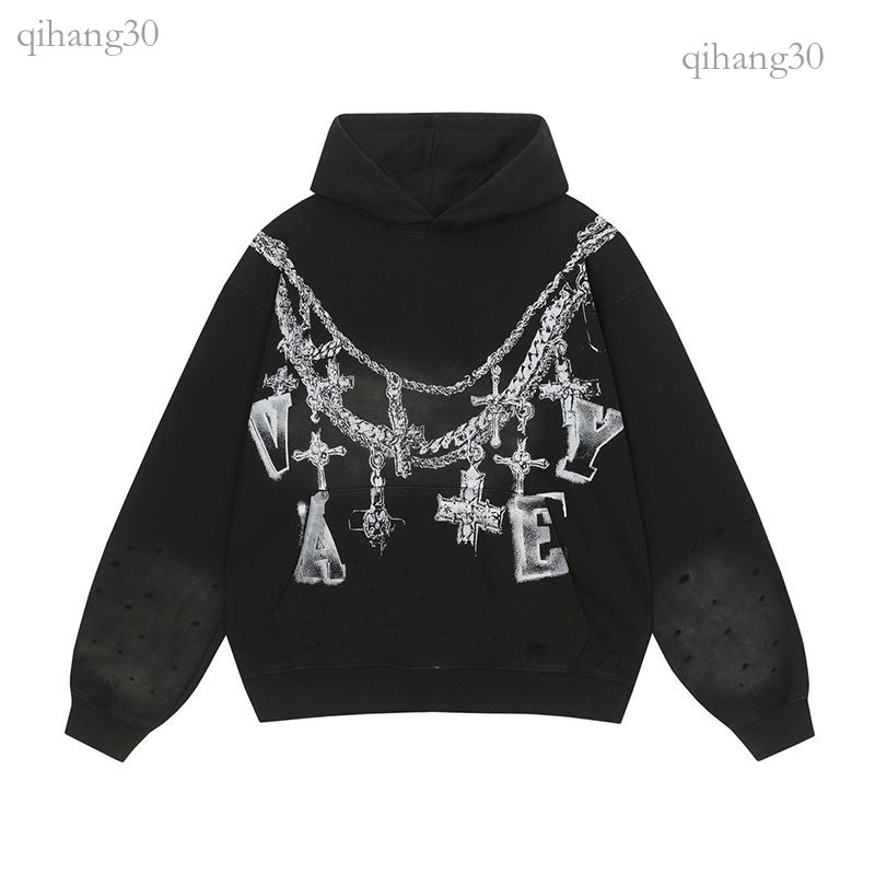Vale Dream Hoodie Designer Looped Cotton Metal Zipper Letter Sticker With Retro American Street Suitable Daily Wear Retro Trendy Brand High Quality