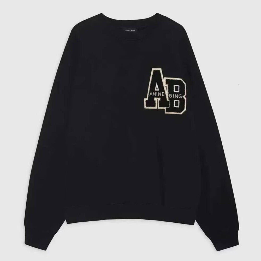 Aninehoodies Designer Sweatshirt Crew Neck Vintage Style Trendy Brand Thick Fleece Pullover Cotton Embroidery AB Letters Loose Thick Warm Anine Swea