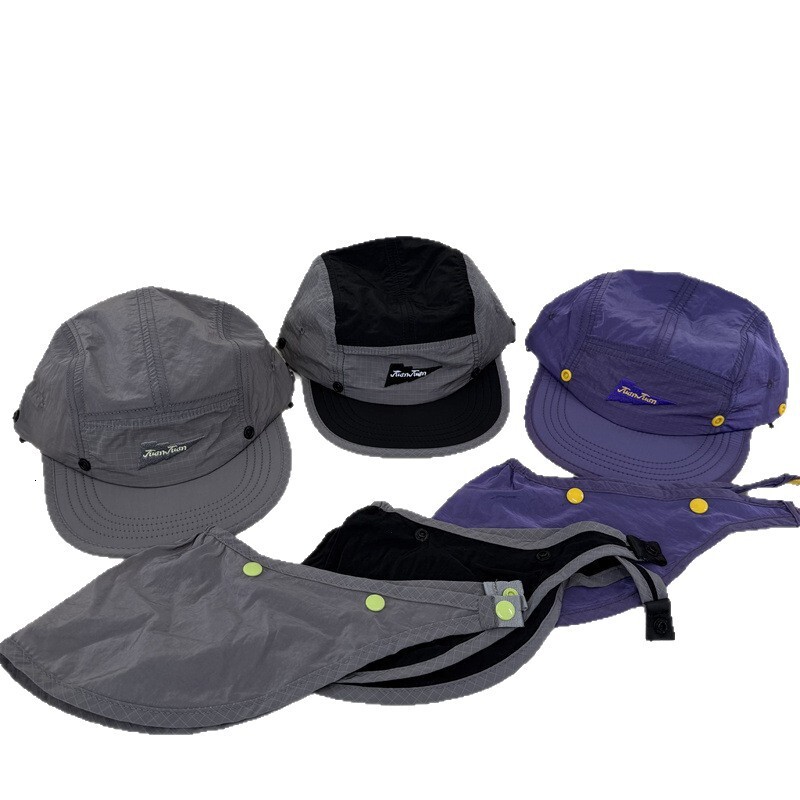Outdoor sun protection shade fisherman hat women suitable spring and summer detachable quickdrying for camping hiking flat brim sports cap