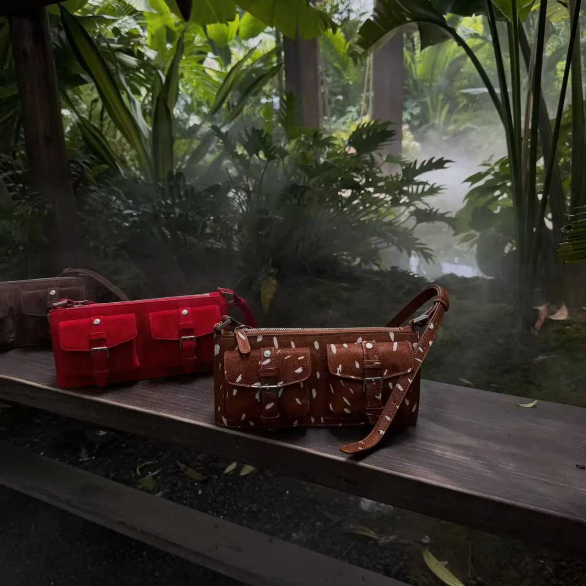 Evening Bags FIRMRANCH Autumn/Winter Multi-pocket Motorcycle Bag Frosted Cowhide Maillard Wild Style Shoulder Underarm Bag For Women H261016
