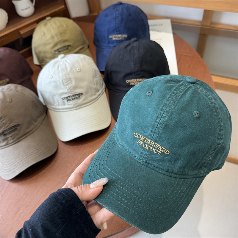 Koreanstyle simple letter embroidered baseball cap women summer large head circumference duckbill cap versatile softtop fashion sun hat for men