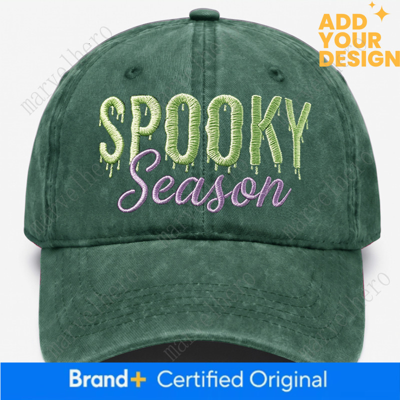 Cross-border cotton embroidered hat, men's SPOOKY style, washed and distressed finish, soft-top baseball cap, Amazon bestseller
