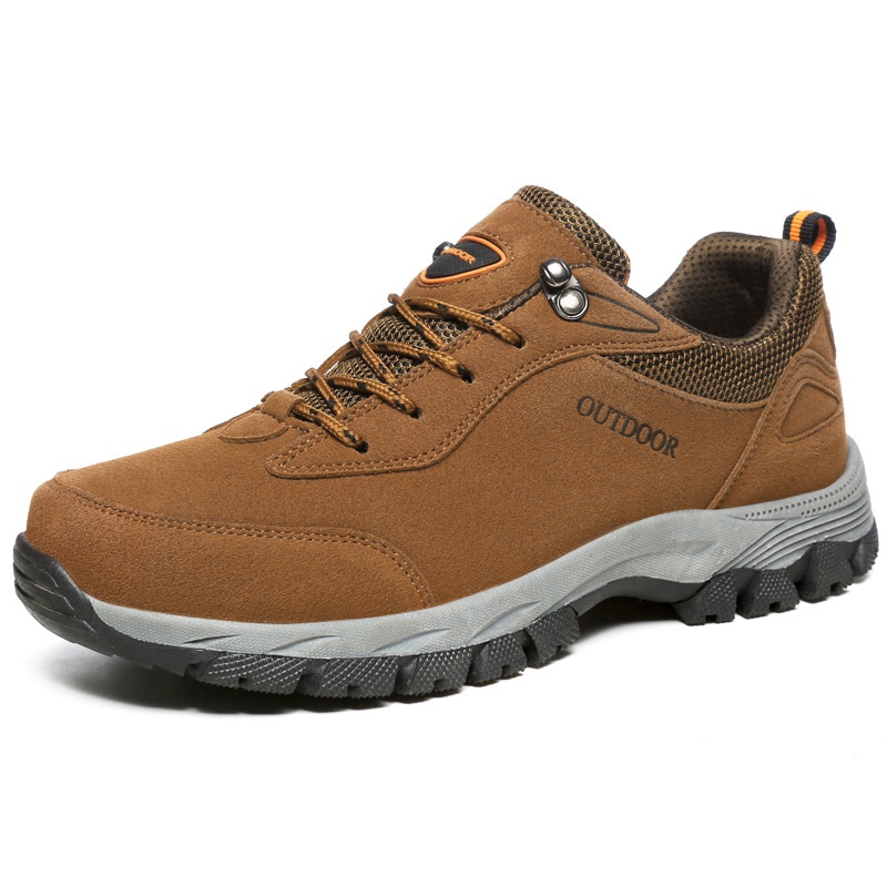 Men's Outdoor Hiking Shoes Non-Slip TPR Sole Breathable Suede Sneakers for Walking Camping