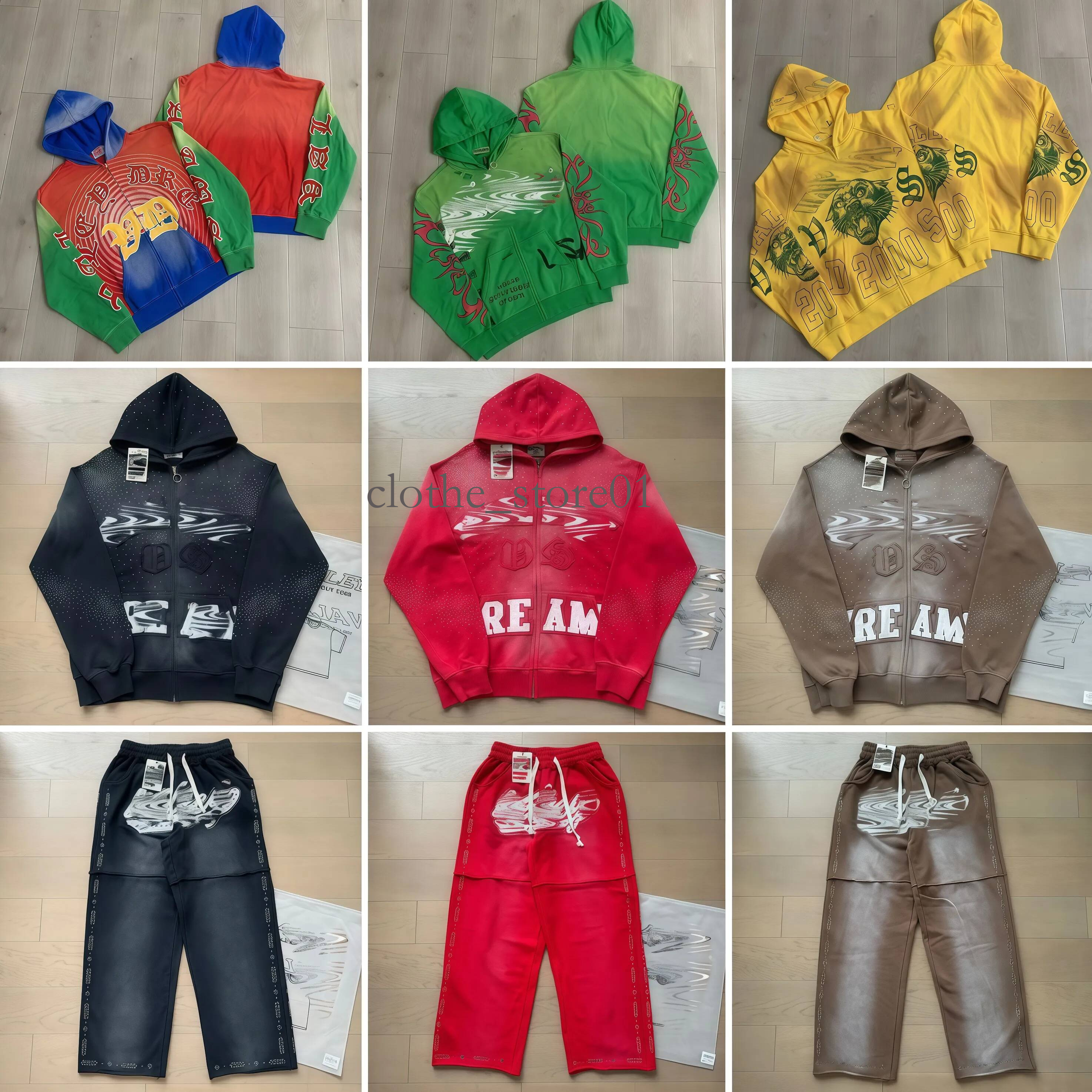 Vale Dream Mens Hoodie Zipjacket Tops And Pants Jeans Fluffy Foam Graffiti Designer Jacket Slow Jogging Exercise Valleyes Men And Women's Sweat
