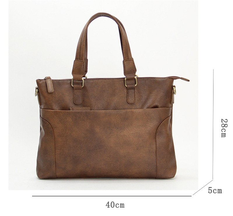 Women briefcase Bags Designer Luxurys Business Big Handbag Vintage PU Leather Men 14 Inch Computer Men Handbag Shoulder Bag Casual Briefcase Multifu