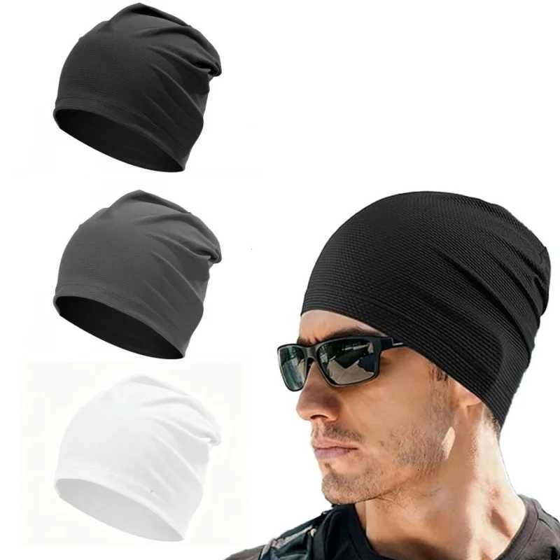 Beanie/Skull Caps Summer Breathable Quick Dry Stretch Beanie Skull Hat Sports Running Sweat Absorb Headwrap Men Cycling Under Helmet Liner CapT26101