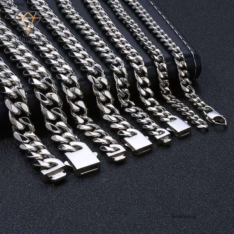 High Quality fashion Jewelry sterling jewlery necklace silver for women Cuban Chain Men's Necklace