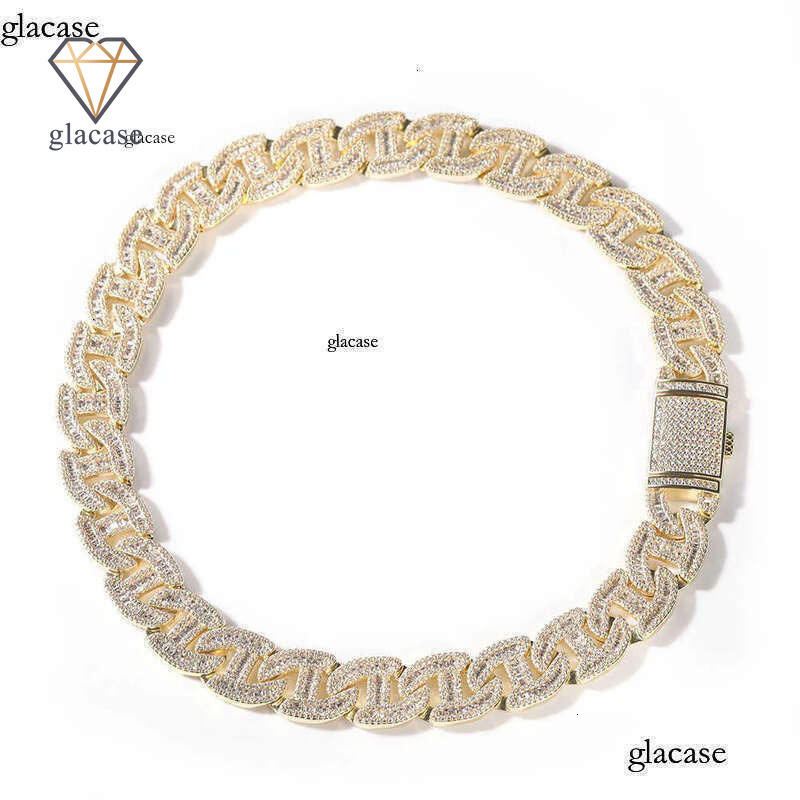 New zirconium hip hop personalized heavy duty full dia box buckle high quality men's necklace wholesale