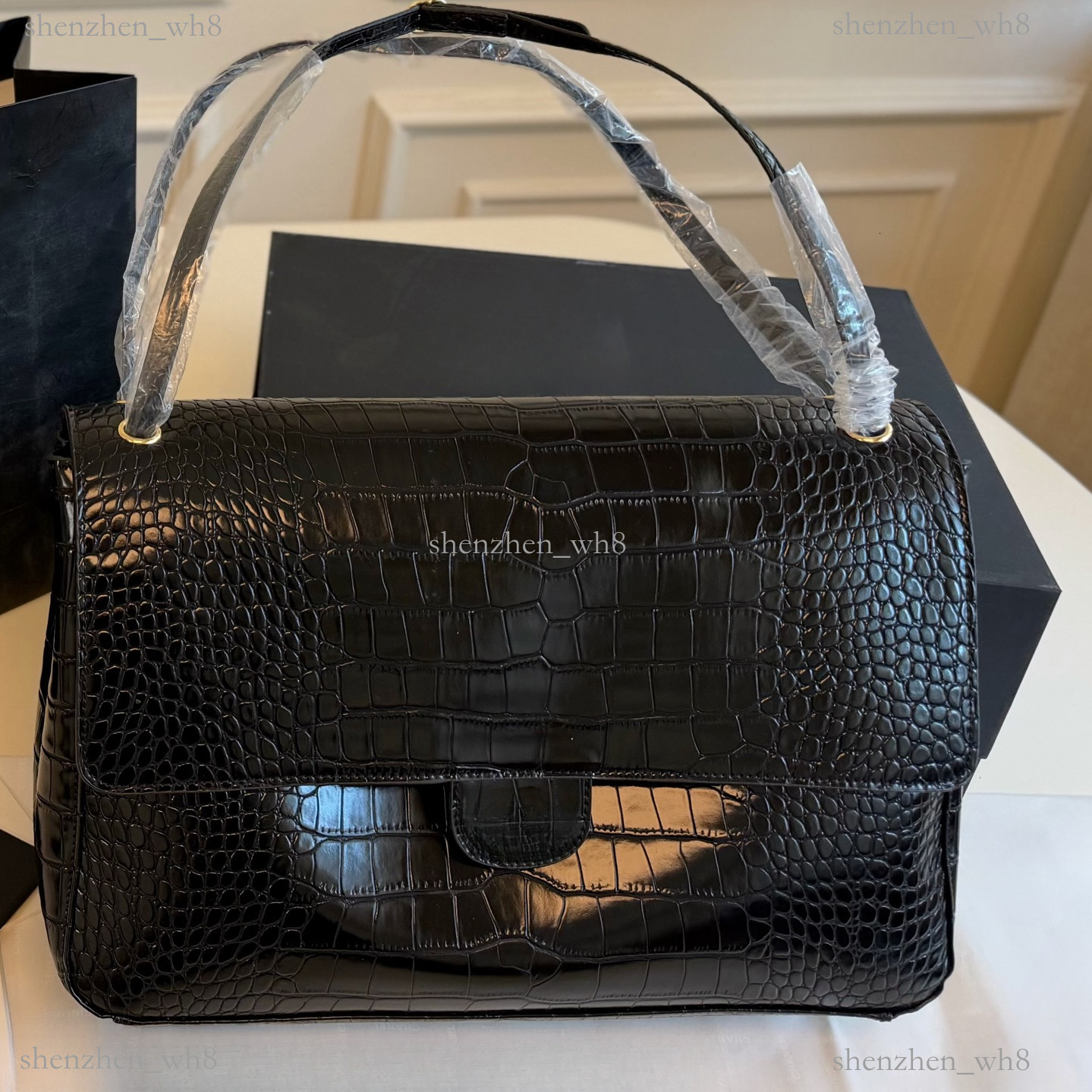 High quality Classic cc Flap cc maxi Bag Designer crocodile leather CF Bags Caviar Leather Gold Metal Hardware Chain Crossbody Shoulder Handbags e8