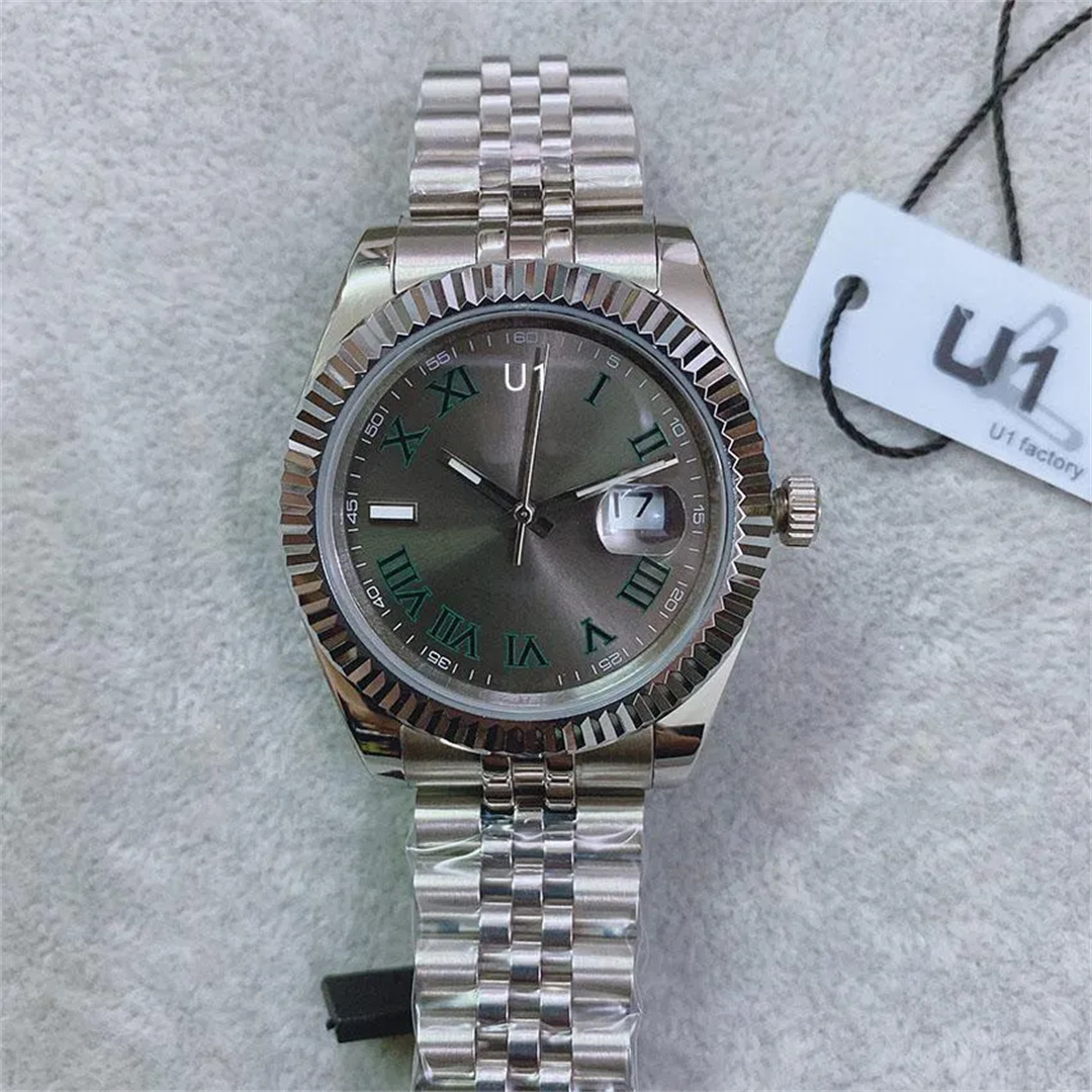 U1 Top AAA Steel Wimbledon Dial Smooth Bezel Day Date Just Watch 126333 126334 Automatic Mechianical Men Wristwatch Jubilee Sapphire Movement Mens S