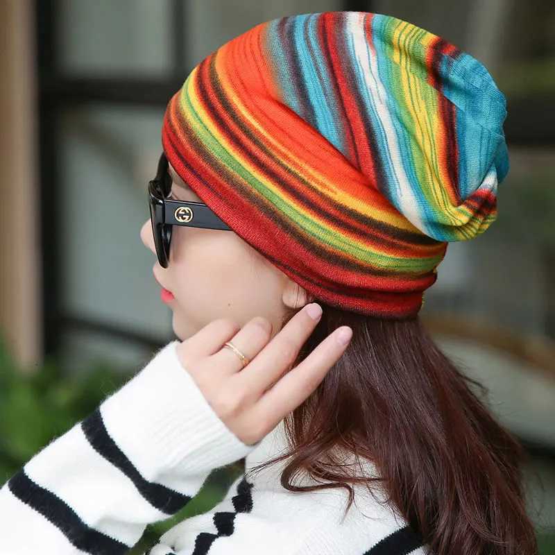 Beanie/Skull Caps Autumn Winter Beanie Hat Men WomenThin Knitted Hats Skullies Beanies Flannel Warm Bonnet Unisex Multifunction Hedging CapT261017