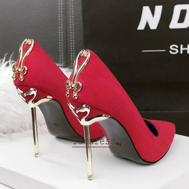 New Fashion Luxury Designer Wedding Women High Heels Summer Pointed Sexy Metal Bow Stiletto Evening Prom Party Shoe Pumps Shoes