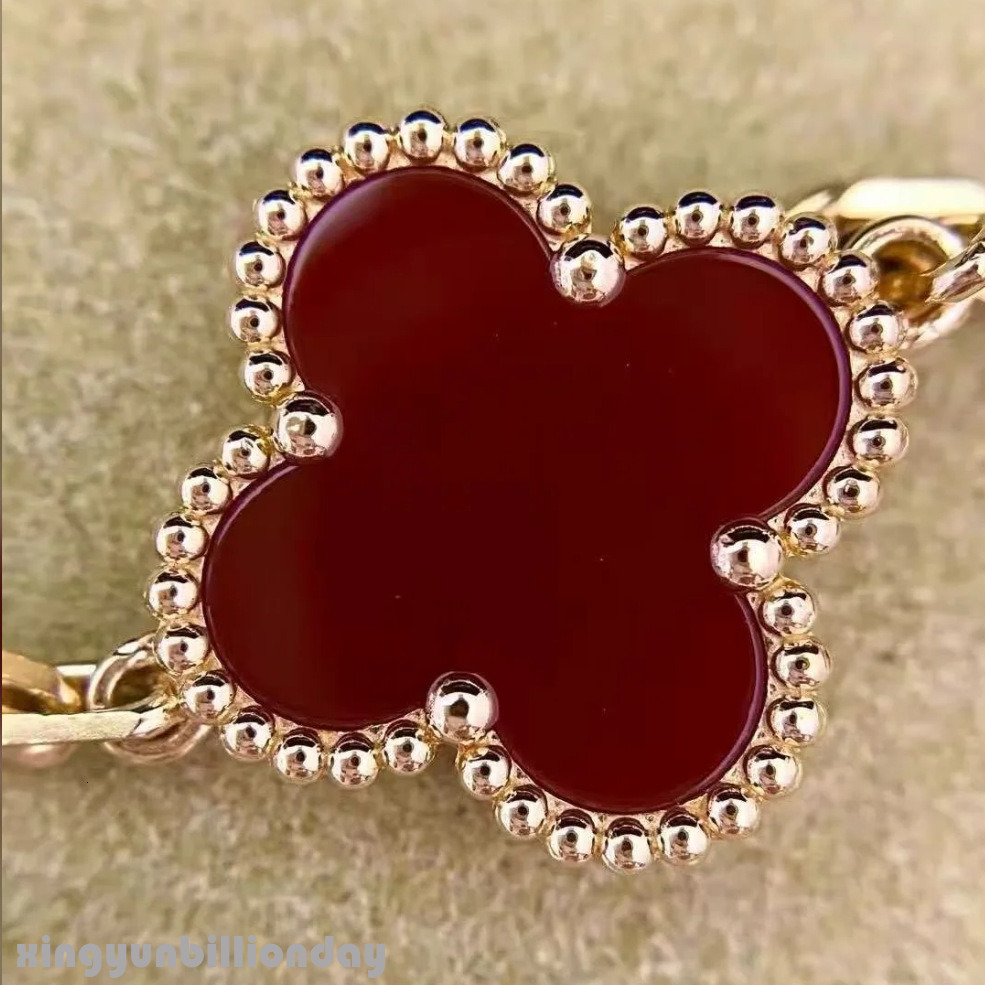 Designer Jewelry vca bracelet Four-Leaf Clover Women's Five-Flower Bracelet Mother-Of-Pearl Agate Straight Hair Style vanly cliff bracelet