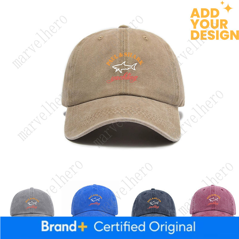 Cross Border Retro Minimalist Printed Shark Baseball Cap Trendy Versatile Suitable For Outdoor Use As A Hat And Sun Protection