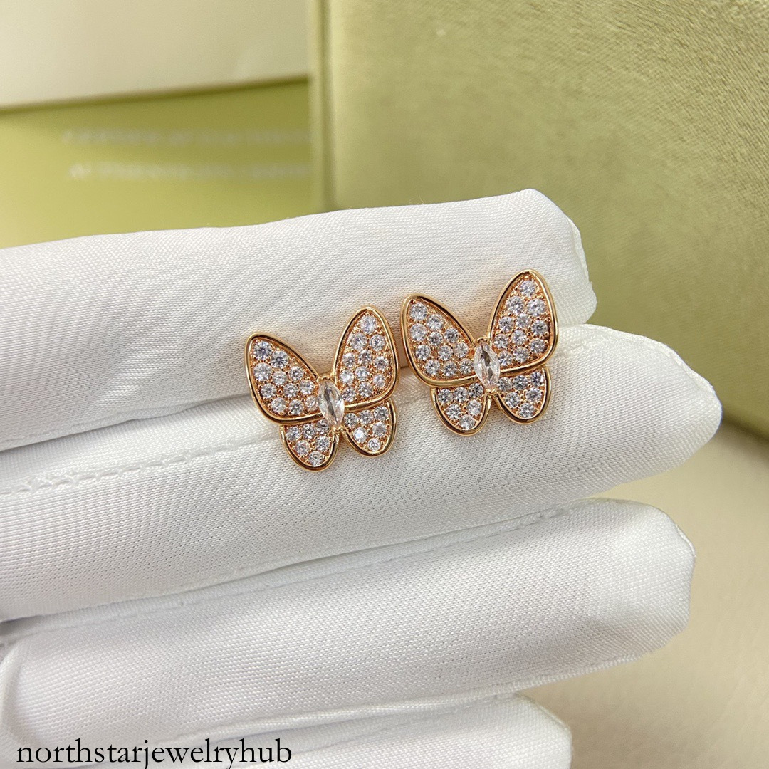 Designer Jewelry vanly Butterfly earrings for women, full of diamonds, simple, elegant, classic earrings, Valentine's Day gift