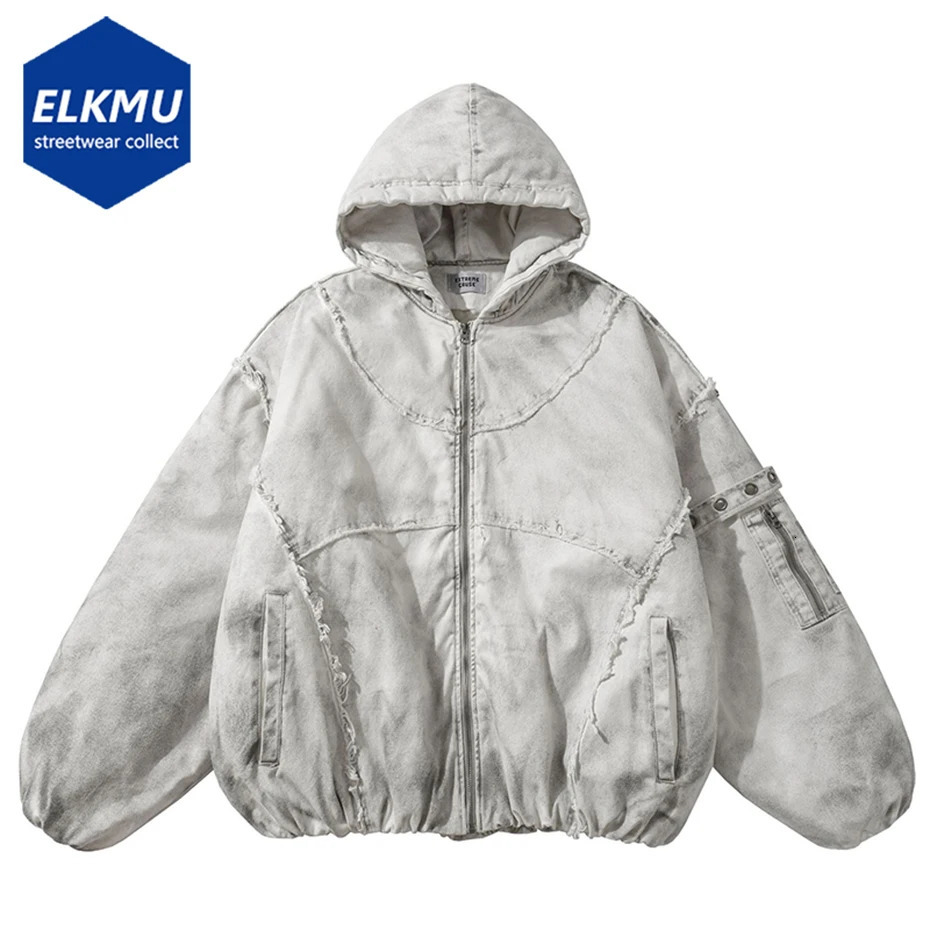 Vintage Men Winter Jackets Thicken Hooded Parkas Coats Streetwear Hip Hop Oversized Padded Jackets Outwear 261015