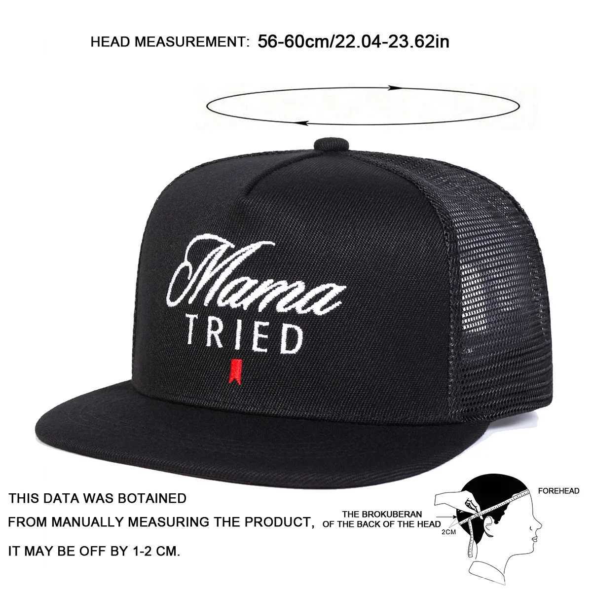 Letter TRIED Unisex Mama Embroidery Hip-hop Net Hat Spring Summer Adjustable Casual Snapback Baseball Caps Outdoor Sunscreen Hat M261016