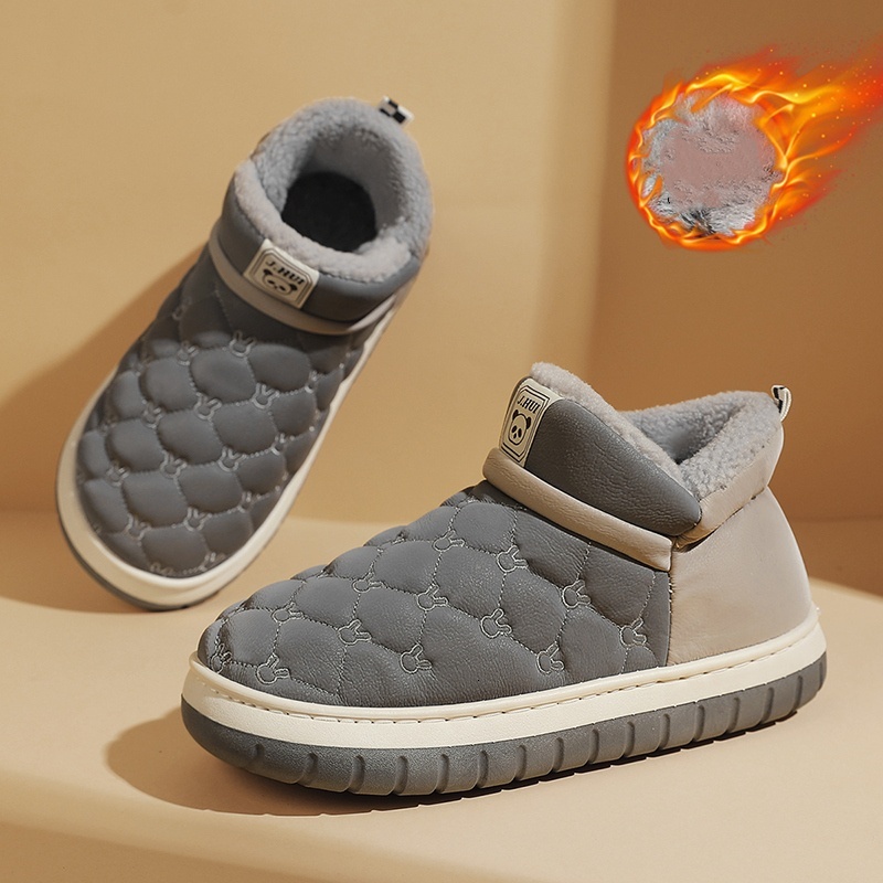 Snow Boots for Men, Autumn and Winter, Fleece-Lined, Thickened, Warm Cotton Shoes, Men's Non-Slip, Waterproof Outdoor Shoes ddmykukumalu