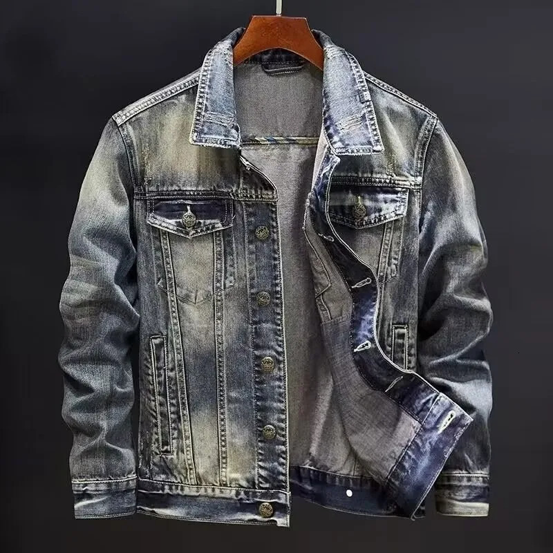 winter denim jacket male Fashion Trench coat men jeans Jacket Mens Casual jackts autumn classic style Coat M4XL 261016