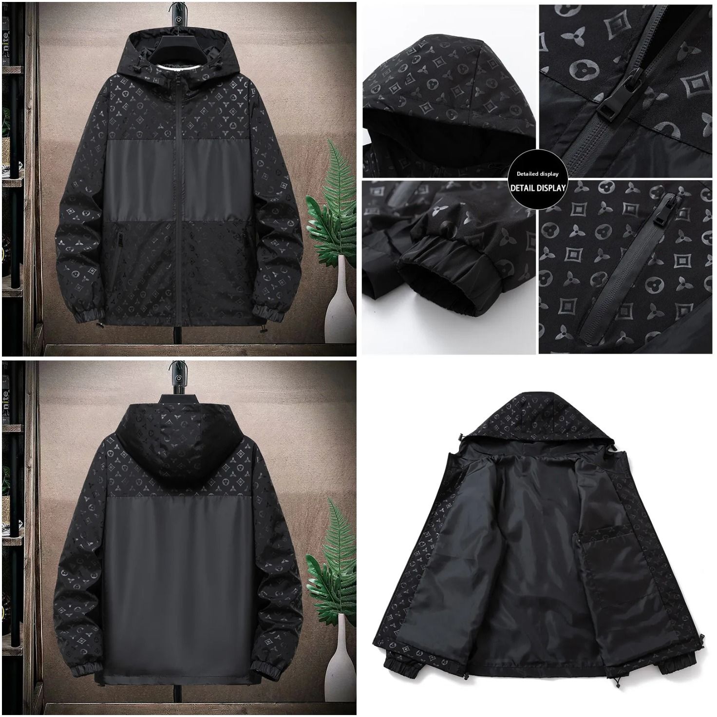 Free Shipping plus-size Spring Jacket, Men 's Casual Jacket With Hood, Loose Oversized Trendy Top