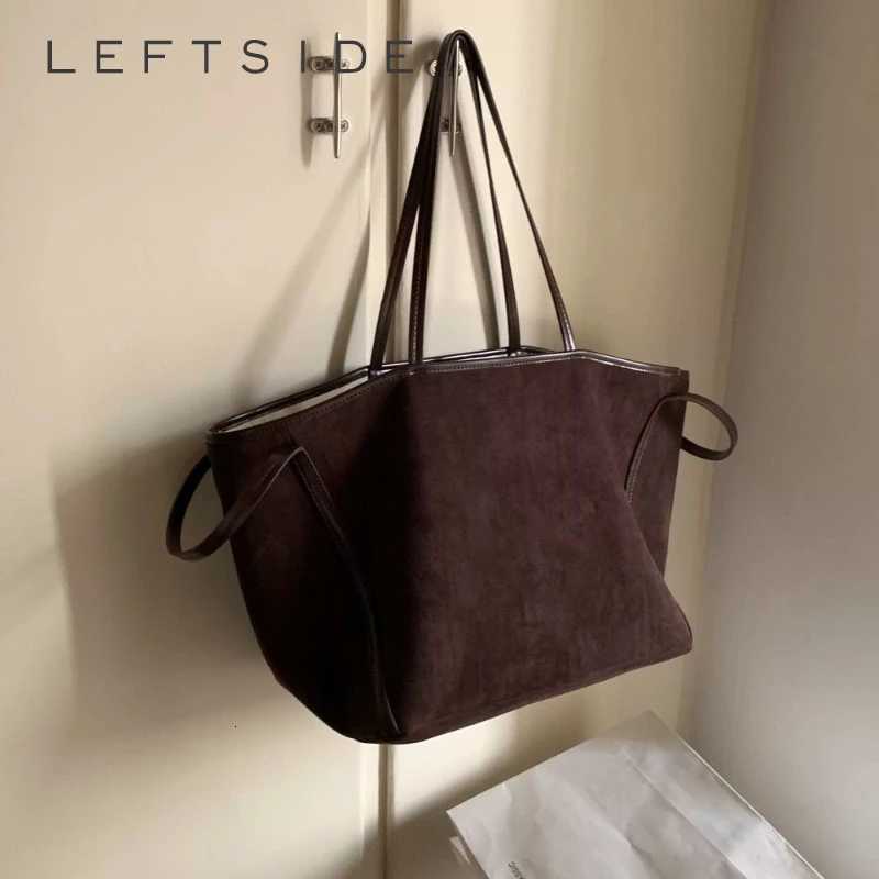 Cross Body LEFTSIDE Big Faux Suede Shoulder Bags for Women 2024 Winter Y2K New Fashion Designer Trend Female Tote Bag Lady Handbags H261016
