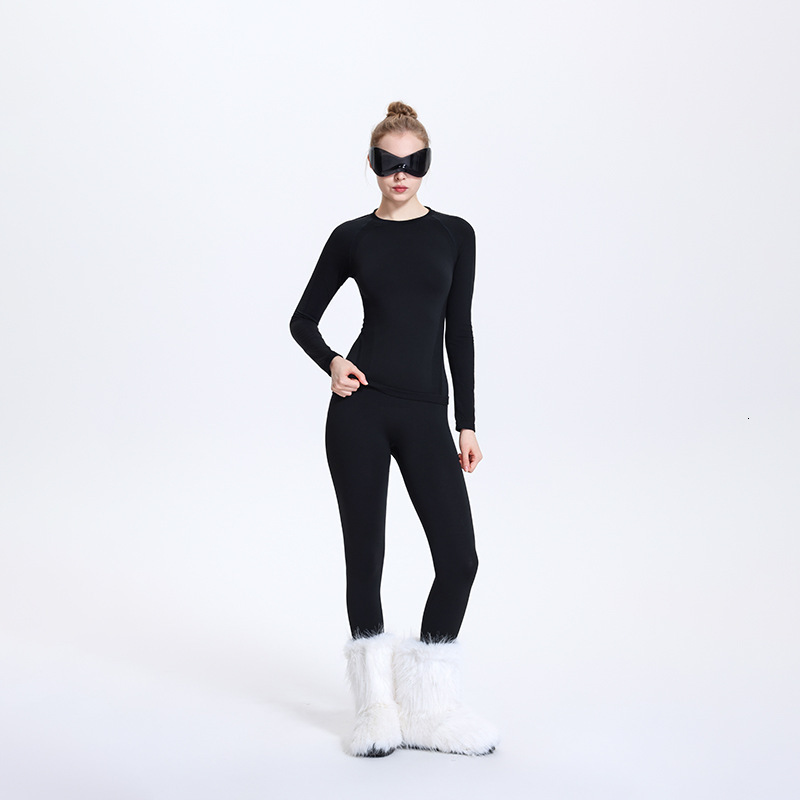 Autumn And Winter Merino Wool Ski Underwear Set For Outdoor Mountaineering Breathable Sweat Wicking Compression Thermal Clothing
