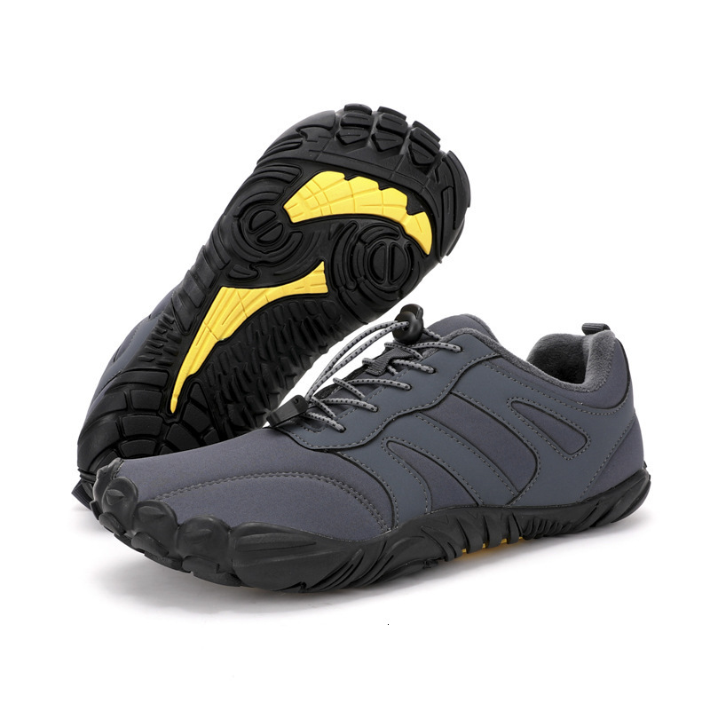 2026 Winter New FiveToe Warm FleeceLined Cotton Shoes for Outdoor Running and Lightweight Cycling Men's Boots Direct Sales