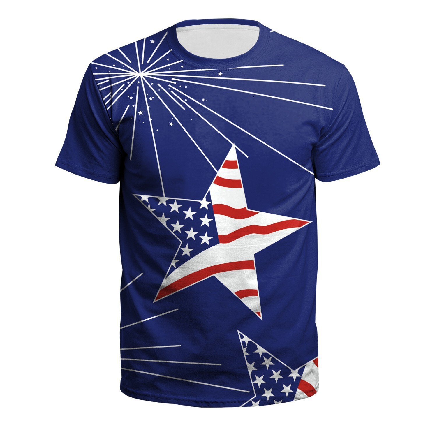 2026 European American : USA Independence Day Flag And Statue Of Liberty Series 3D Digital Print Men's Short-Sleeve T-Shirt Free Shipping