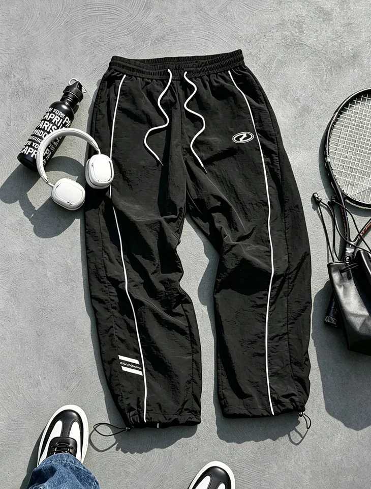 Men's Lightweight Quick-Dry Striped Printed Joggers with Drawstring Streetwear Pants for Gym Daily Spring Summer S261016RR4R