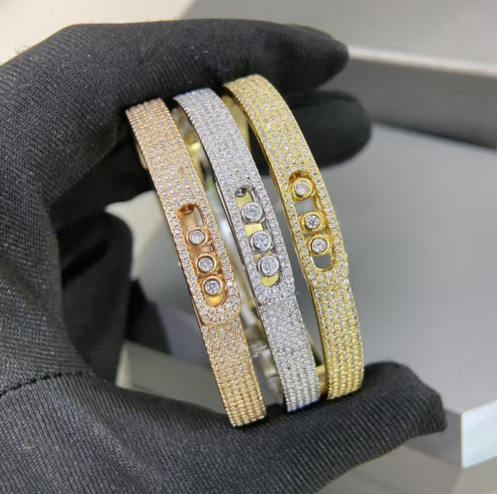 Mesikaa Jewelry Designer Messikaas Luxury Bracelet For Woman Men Luxe Bangle Three Diamond Sliding Star Bracelet Bangle Fashion Couple Jewelry