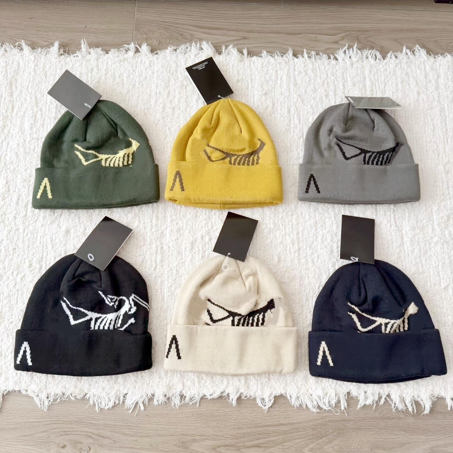 skull cap Fossilbird Wool Beanie Hat Knitted Cap Winter Warm Wordhead Thermal Thick Lined Fleece Ski Snowboard Hiking Outdoor Unisex Men Women Cold