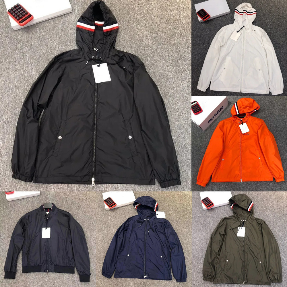 Mens Designer Jacket Spring Autumn Windbreaker Have NFC Scan Jacket Zipper Colorful Fashion Hooded Mens Raincoat Outerwear High Quality Slim Stylist