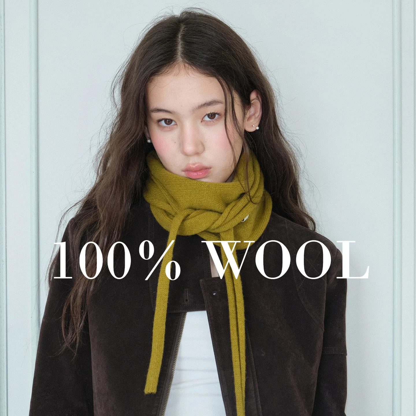 Korean Atmosphere 100% Pure Wool Triangle Scarf Autumn Winter Warm Decoration Versatile Small Shawl Scarf 261017