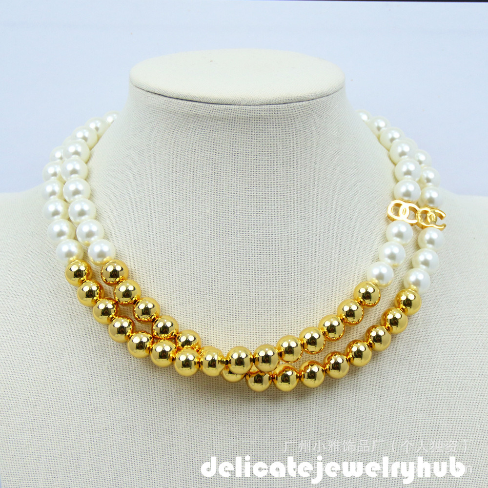 Designer Jewelry cc Necklace Design Pearl Sweater Chain Featuring Gold Accents Simple Versatile Design Perfect For Chic Elegant Look Channel Necklac