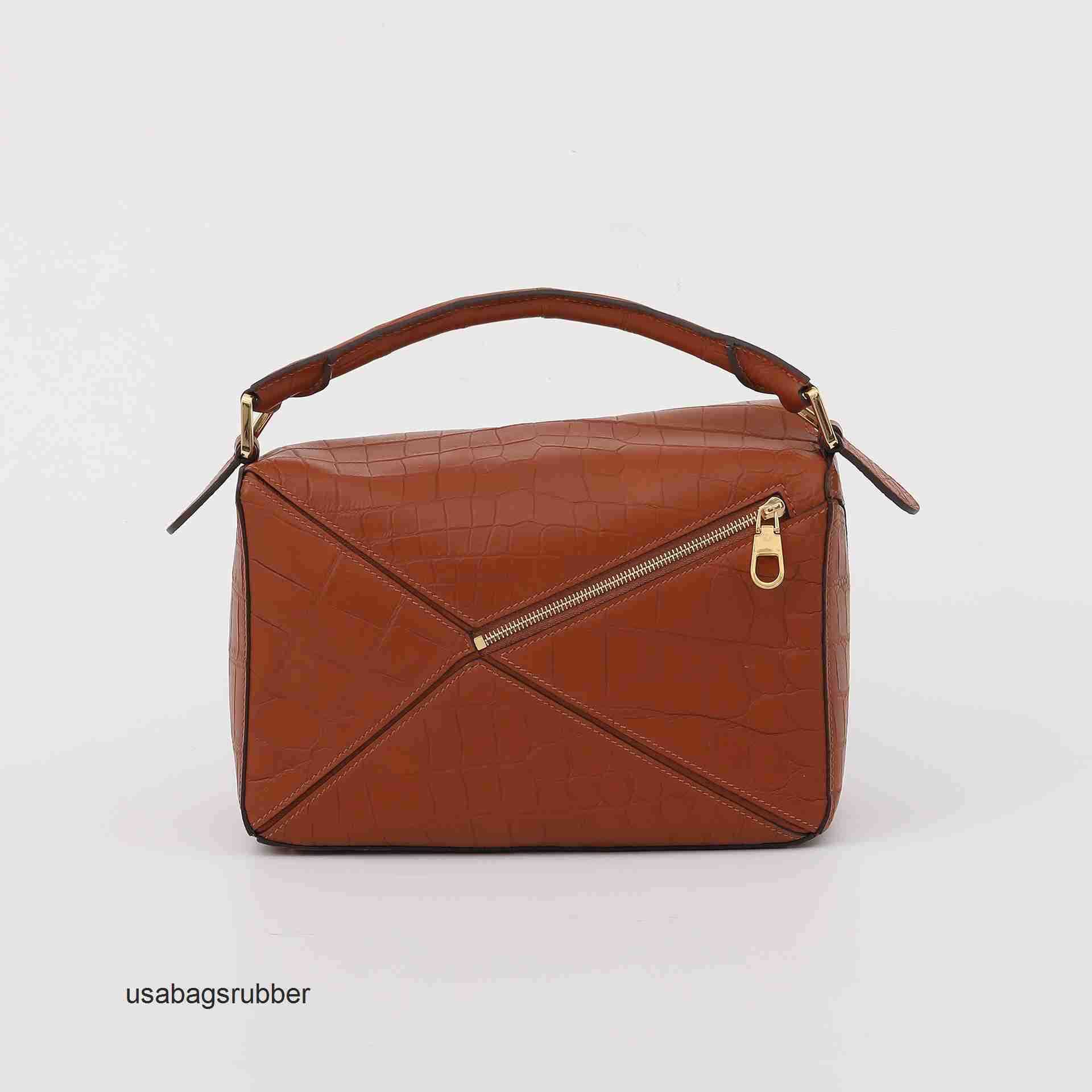 Origami Satchel 2026 New Matte Siamese Crocodile Leather Women's Bag Fashion Trendy Geometric Casual Ladies Handbag with Multi-Panel Constructi