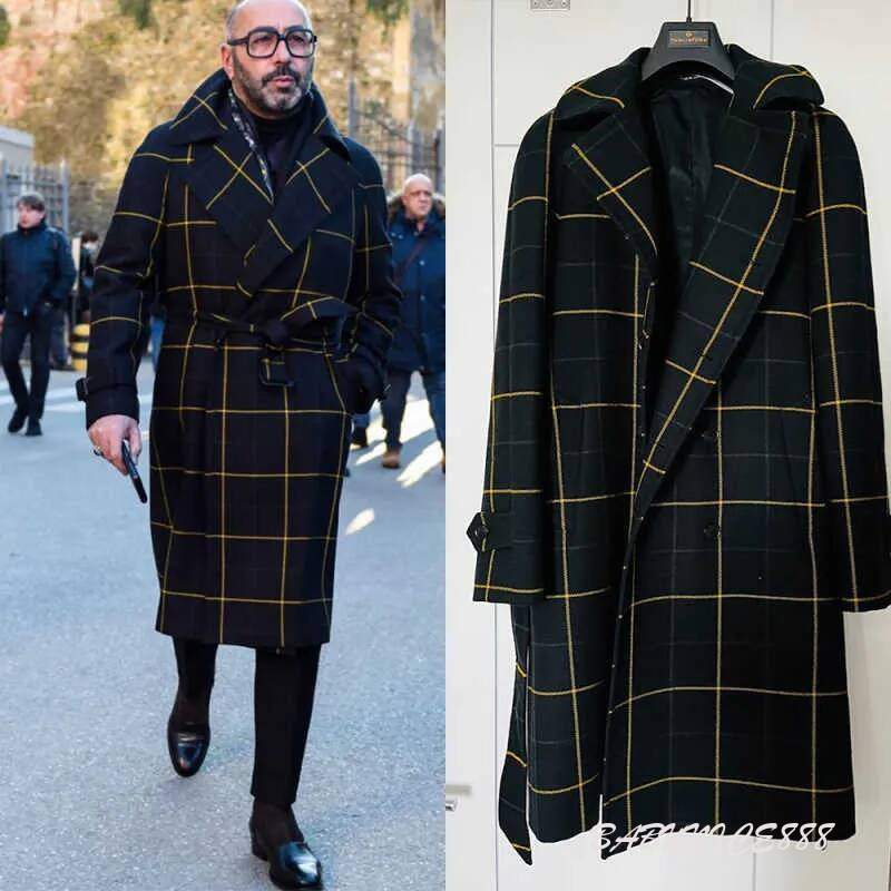 Classic Men Wool Blend Overcoat 1 Piece Notched Lapel Double Breasted Coats Business Formal Occasion Warm Customized