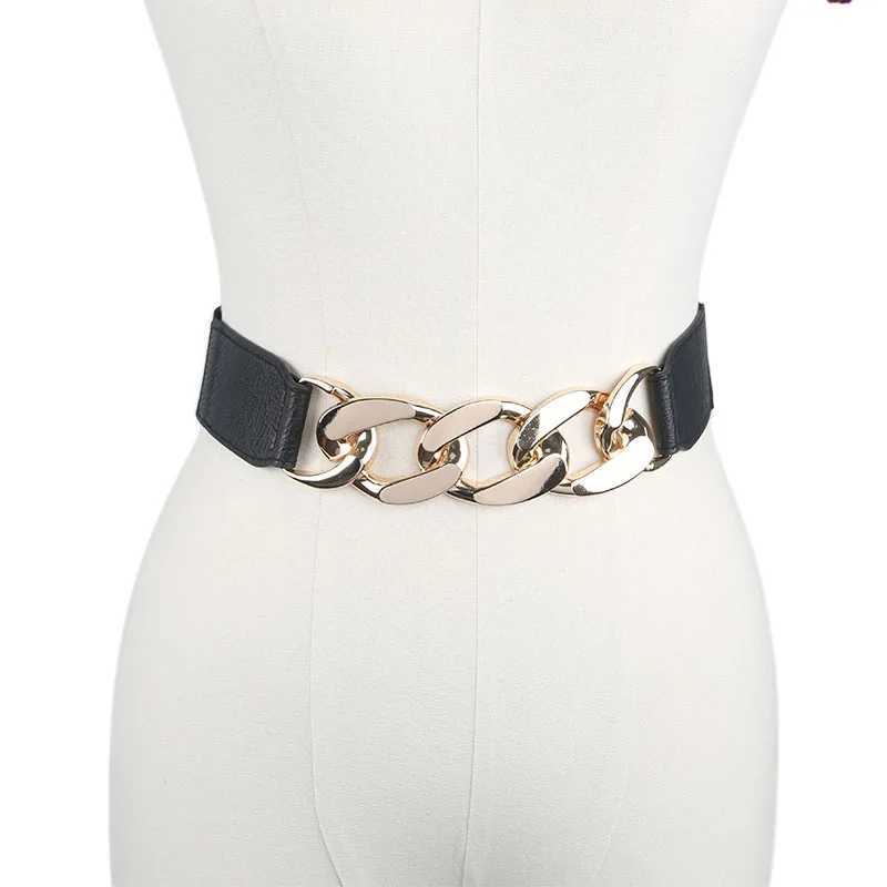 IF IFOND Fashionable Minimalist Elastic Waist Belt with Decorative Stretch Waistband Trendy Slim Womens Leather Belts S26101788GY