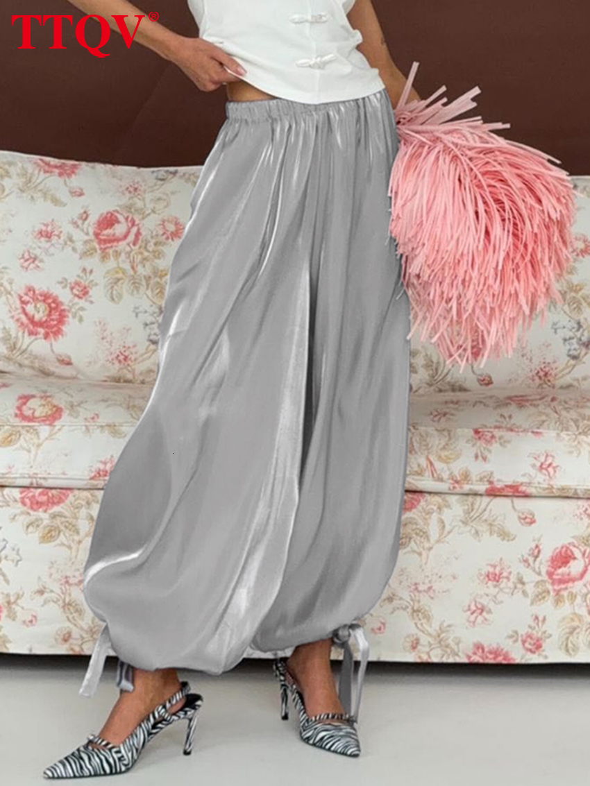 2026 Fashion Loose Gray Women's 2027 Casual High Waist Wide Trousers Lady Elegant Classic Solid Pants Female Streetwear