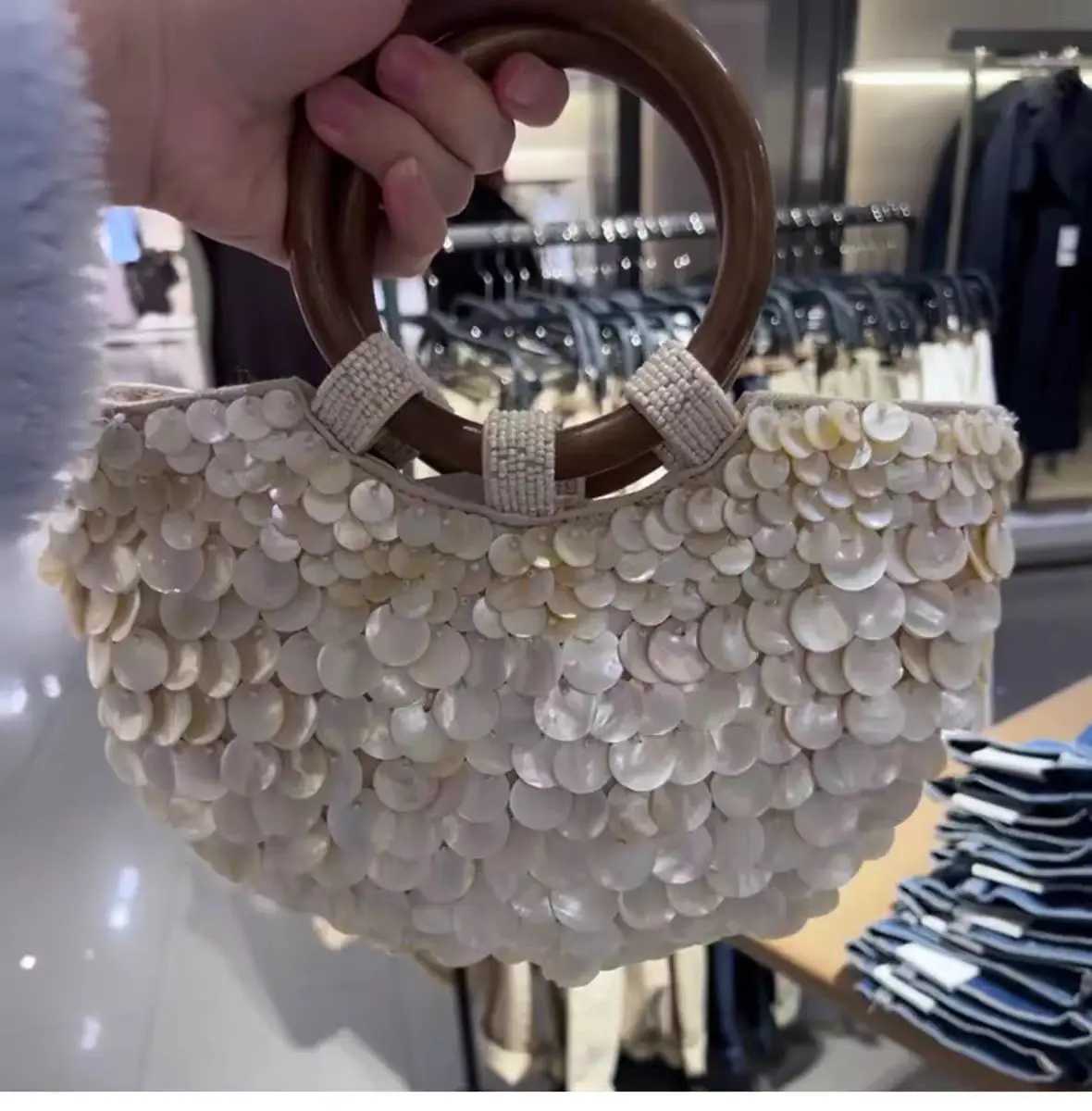 Evening Bags New Handmade Beaded Shell Evening Party Handbag - French Wedding Gift Bag - Premium Style Beach Vacation Bag H261016