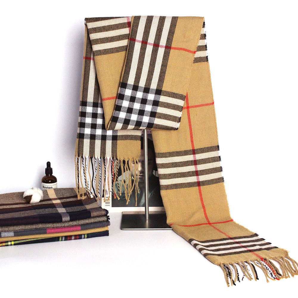 Autumn/Winter New Popular Korean Style Imitation Cashmere Warm Men's Plaid Scarf Wholesale From Manufacturer Laotie