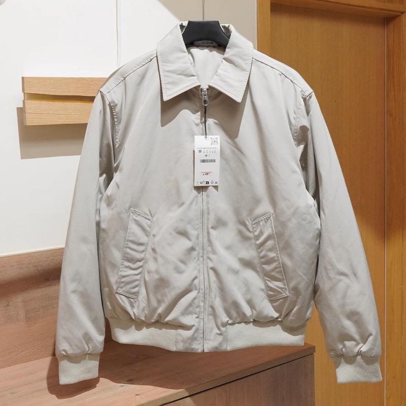 Manteau matelassé rembourré d'hiver pour hommes, haut court à fermeture éclair à revers, vêtements d'extérieur décontractés d'automne de couleur
