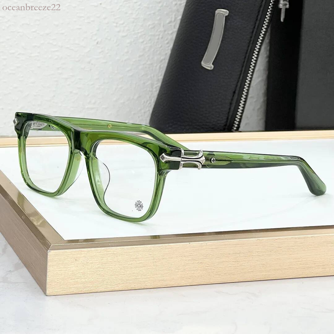 luxury chromed glasses for women designer cross glasses men eye frames woman new slidn square japanese style handmade frame hip Chrome Sunglasses 5a