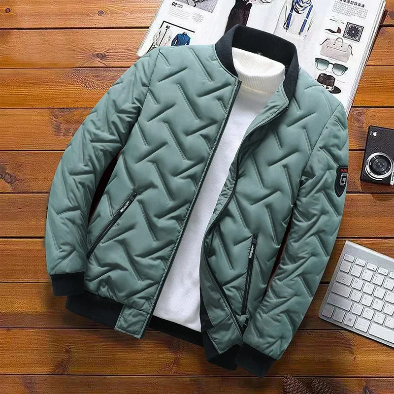 AutumnWinter Mens Cotton Coat Jacket Trendy Stand Collar Lightweight Warm Top Wholesale Casual Scene Regular Type 261017